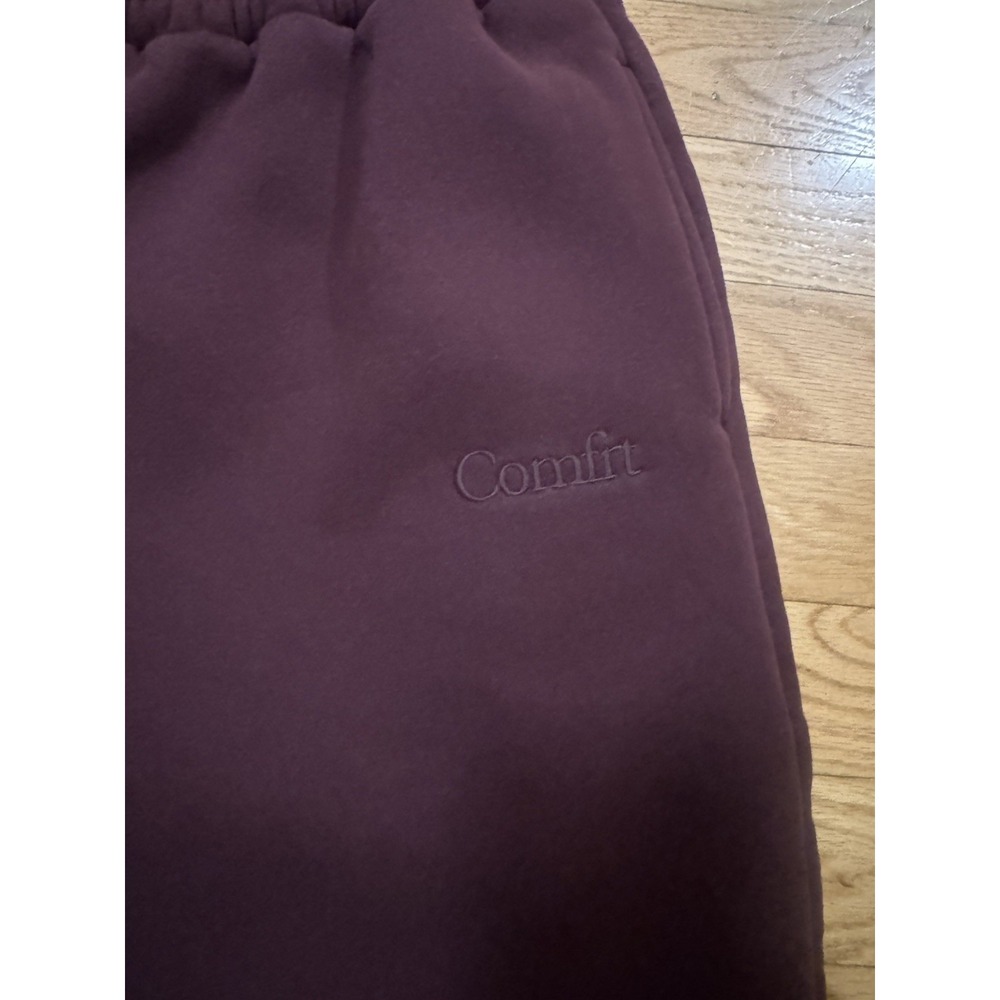Comfrt  Burgundy women's Solid Jogger Sweatpants Elastic Waist Logo Size 2XL - Picture 4 of 4